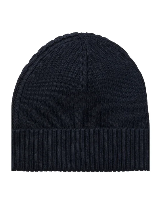 CALVIN KLEIN PATCH CHUNKY RIB COTTON BEANIE
