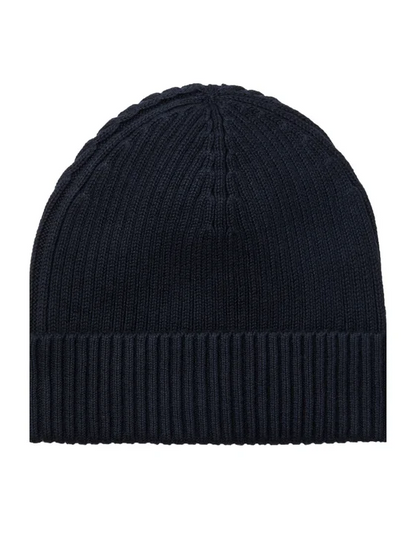 CALVIN KLEIN PATCH CHUNKY RIB COTTON BEANIE