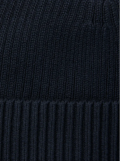 CALVIN KLEIN PATCH CHUNKY RIB COTTON BEANIE