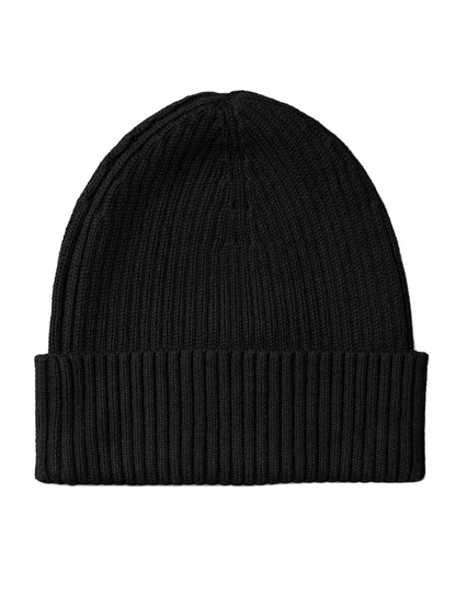 CALVIN KLEIN PATCH CHUNKY RIB COTTON BEANIE
