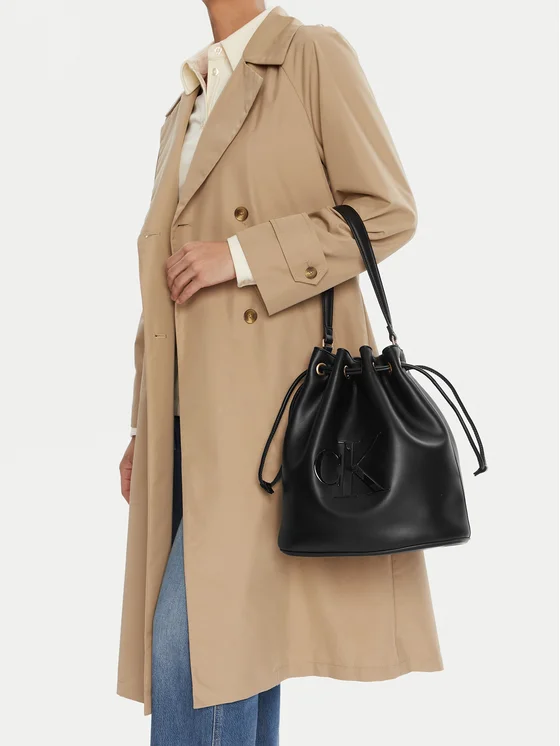 CALVIN KLEIN BOLD CK LARGE BUCKET BAG