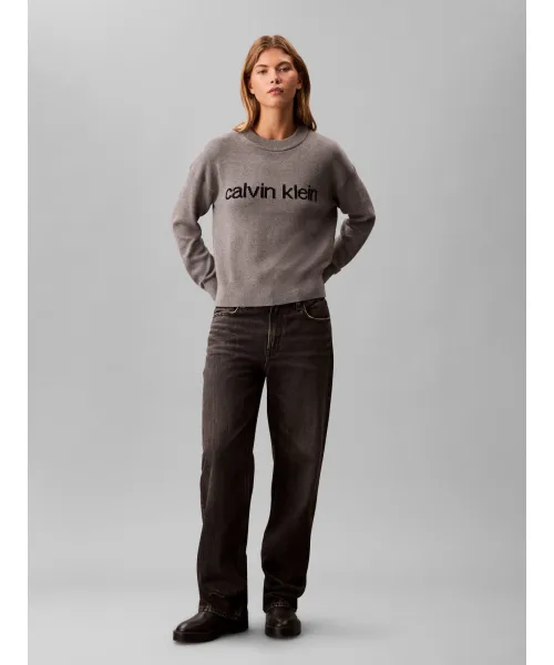 SUÉTER DE ALGODÓN CON GRÁFICO DE CALVIN KLEIN