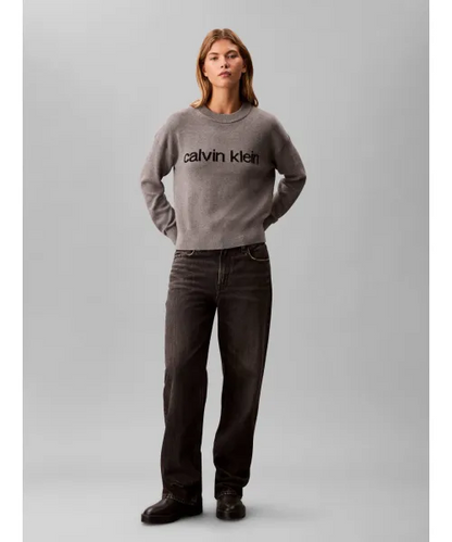 SUÉTER DE ALGODÓN CON GRÁFICO DE CALVIN KLEIN