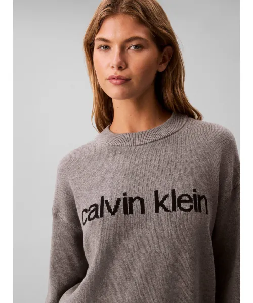 SUÉTER DE ALGODÓN CON GRÁFICO DE CALVIN KLEIN