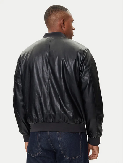 CALVIN KLEIN LS FAUX LEATHER BOMBER JACKET