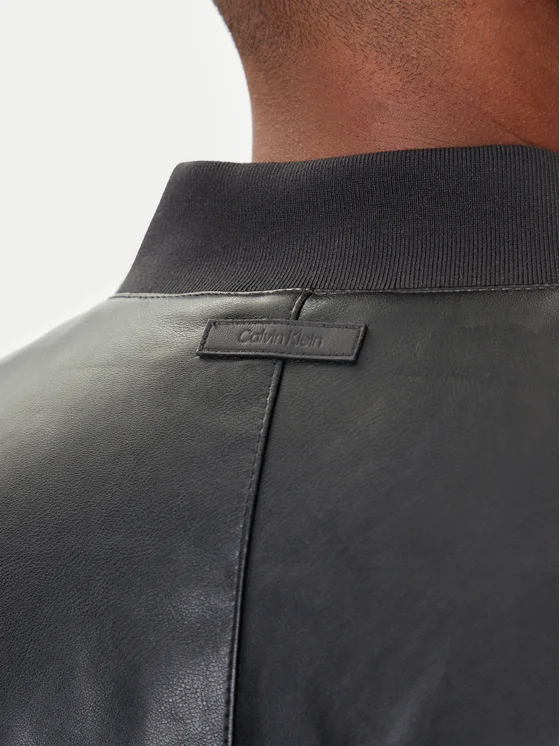 CALVIN KLEIN LS FAUX LEATHER BOMBER JACKET