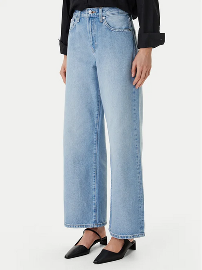 CALVIN KLAIN THE WIDE LEG SAGE STONE JEANS