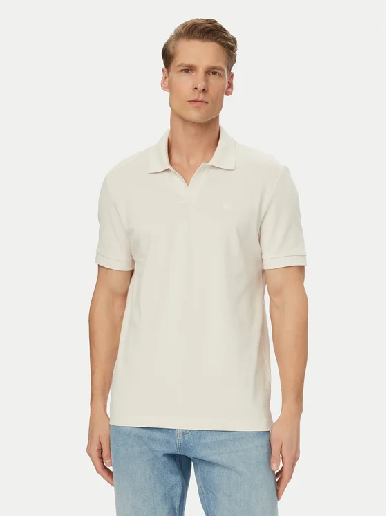 CALVIN KLEIN SS OPEN COLLAR CASUAL PIQUE POLO