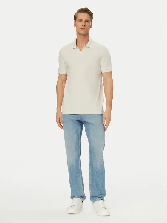 CALVIN KLEIN SS OPEN COLLAR CASUAL PIQUE POLO