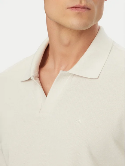CALVIN KLEIN SS OPEN COLLAR CASUAL PIQUE POLO