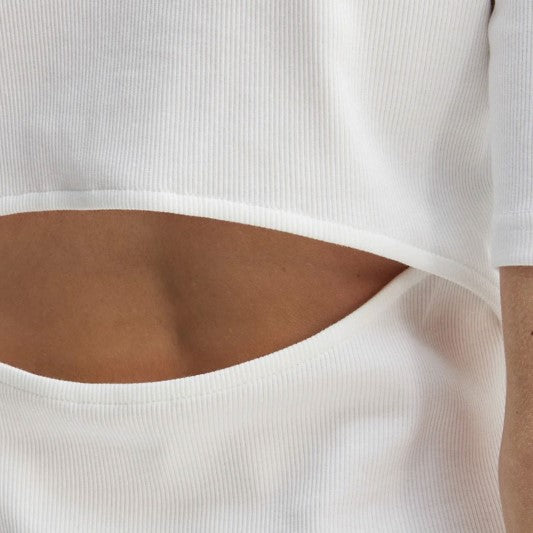 CALVIN KLEIN SS 2X2 BABY RID SCOOP NK CUTOUT