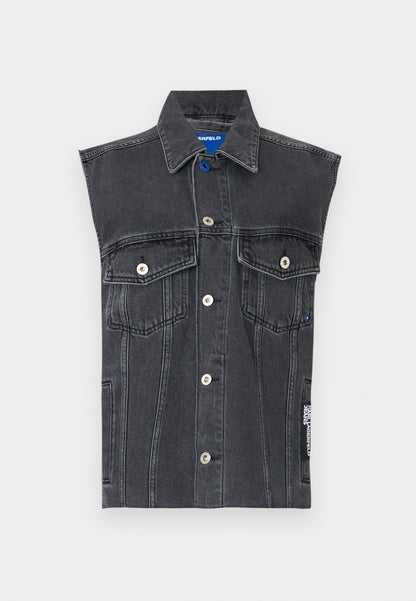 KARL LAGERFELD DENIM VEST PRINT