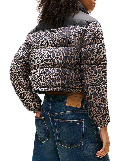 TOMMY JEANS W CROPPED LEOPARD PUFFER