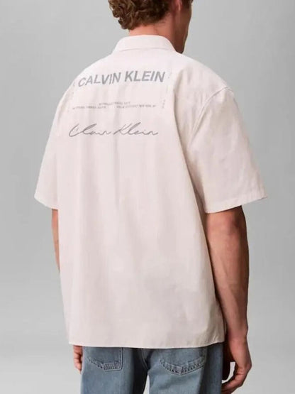 CALVIN KLEIN SS SOLID POPLIN BOXY RELAXED SHIRT M/C