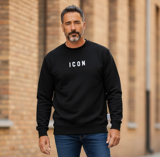ICON SUDADERA CUELLO REDONDO DOBLE LOGO