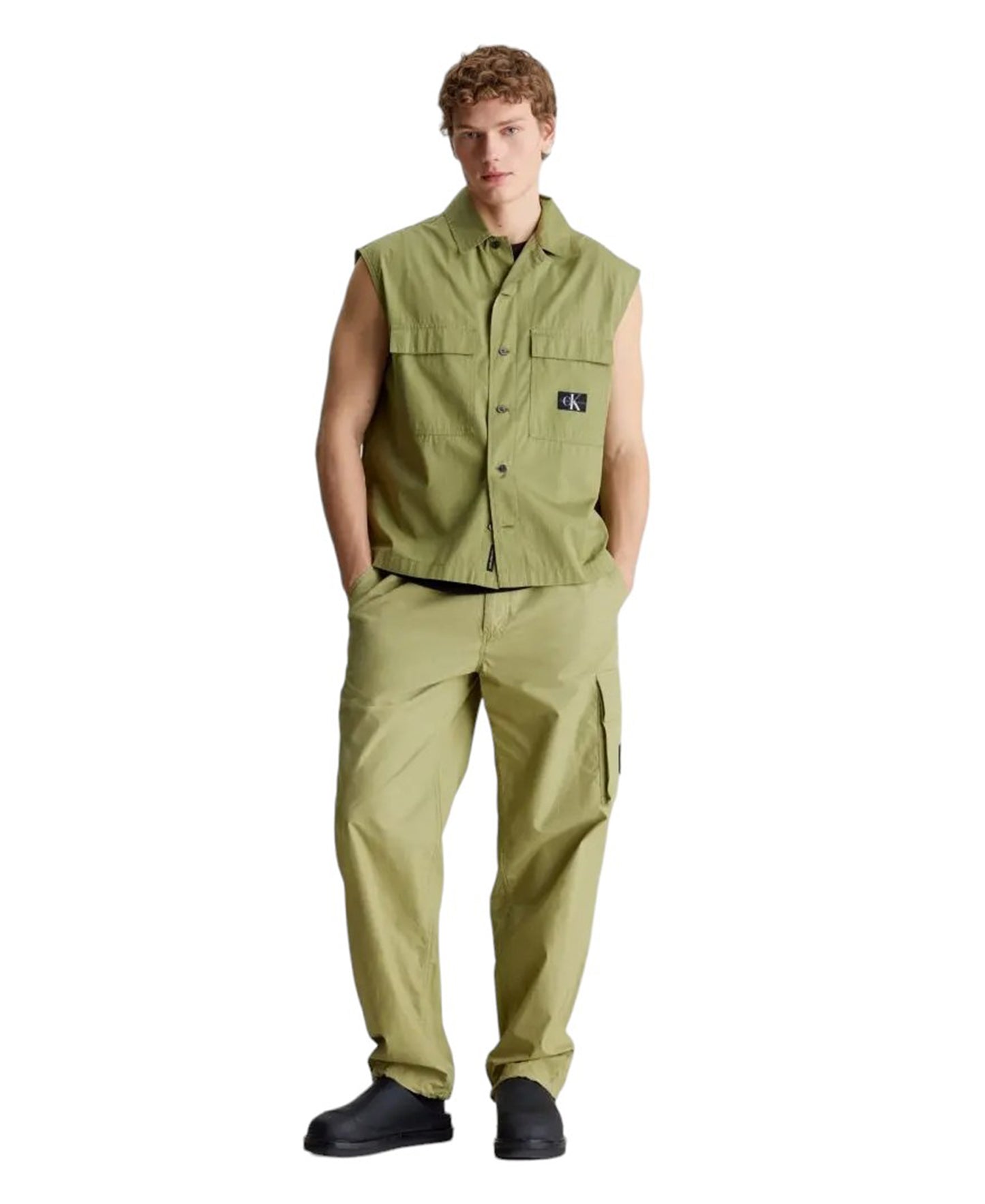 CALVIN KLEIN SLEEVELESS POPLIN