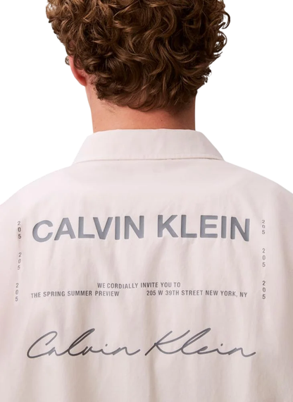 CALVIN KLEIN SS SOLID POPLIN BOXY RELAXED SHIRT M/C