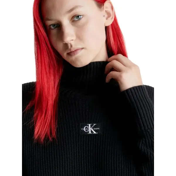 CALVIN KLEIN WOVEN LABEL LOOSE SWEATER