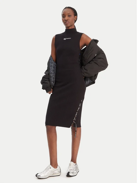 KARL LAGERFELD JEANS KNITTED LACE TIE DRESS