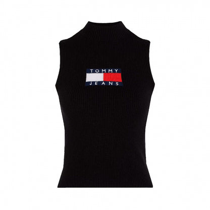 TOMMY JEANS TJW SL RIB CENTER FLAG - CAMISETA DE CUELLO ALTO CON BANDERA