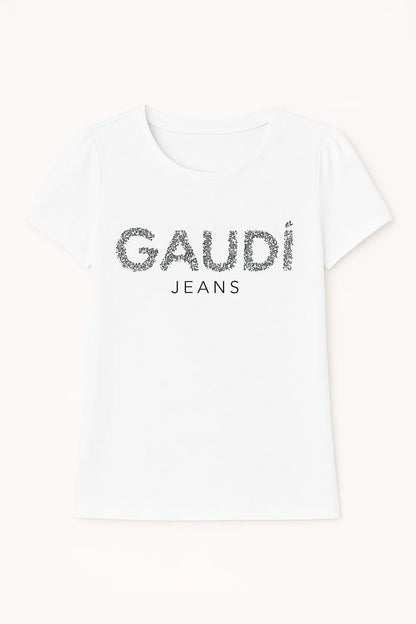 GAUDI' T-SHIRT M/C CON FIORI