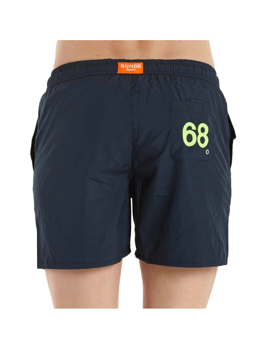 SUN68 SWIM PANT WTH LOGO FLUO