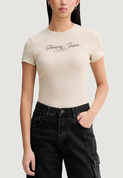 TOMMY JEANS SLIM ESS LOGO 1 RIB TEE EXT