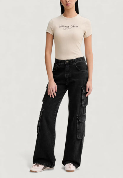 TOMMY JEANS SLIM ESS LOGO 1 RIB TEE EXT
