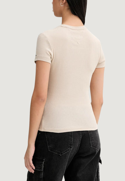 TOMMY JEANS SLIM ESS LOGO 1 RIB TEE EXT
