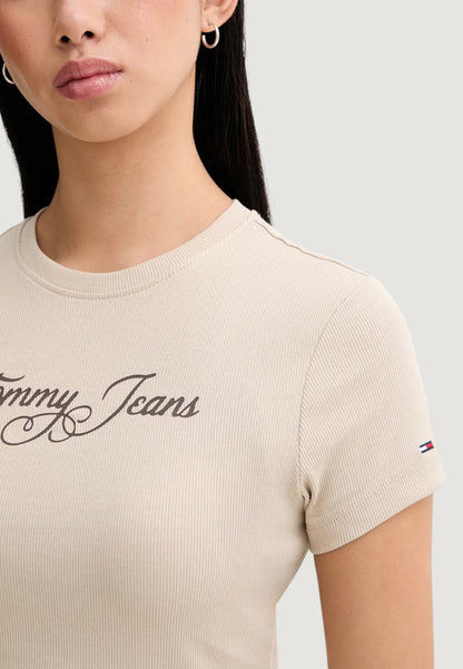 TOMMY JEANS SLIM ESS LOGO 1 RIB TEE EXT