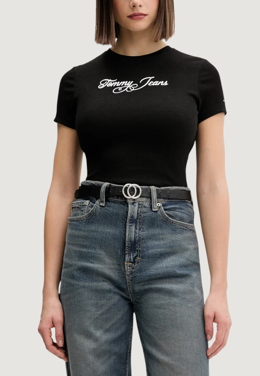 TOMMY JEANS SLIM ESS LOGO 1 RIB TEE EXT