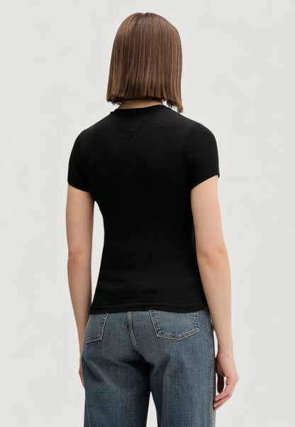 TOMMY JEANS SLIM ESS LOGO 1 RIB TEE EXT