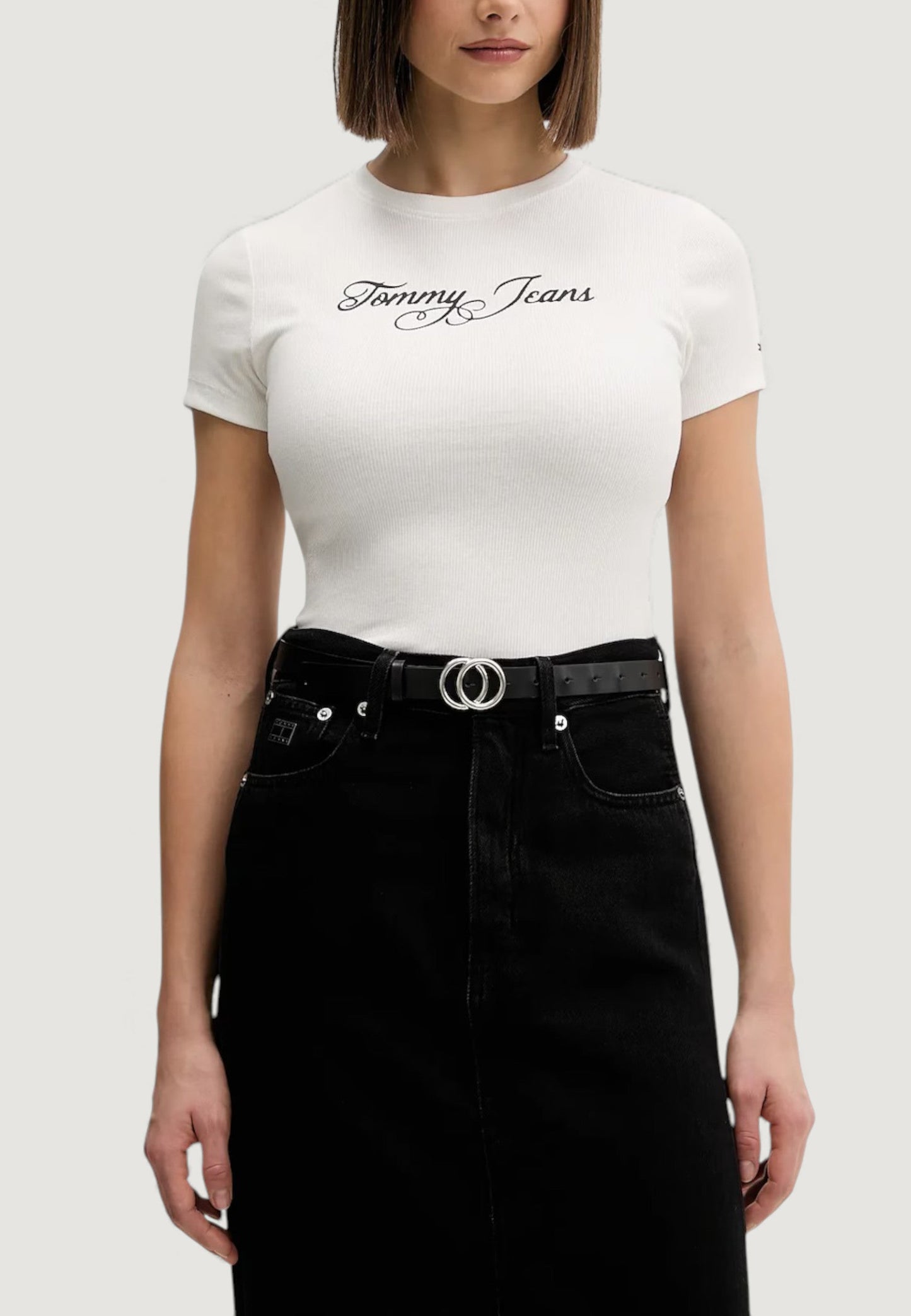 TOMMY JEANS SLIM ESS LOGO 1 RIB TEE EXT