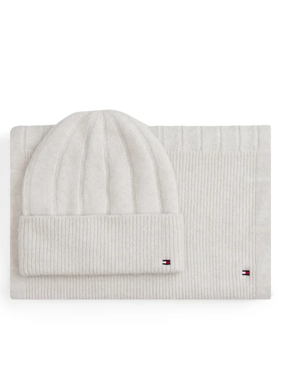 TOMMY HILFIGER FLAG FLUFFY BEANIE & SCARF GP