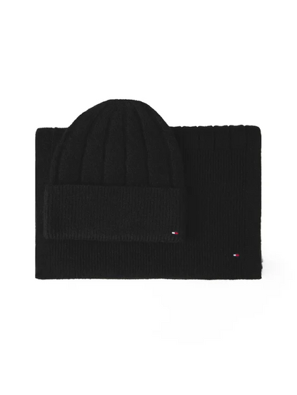 TOMMY HILFIGER FLAG FLUFFY BEANIE & SCARF GP