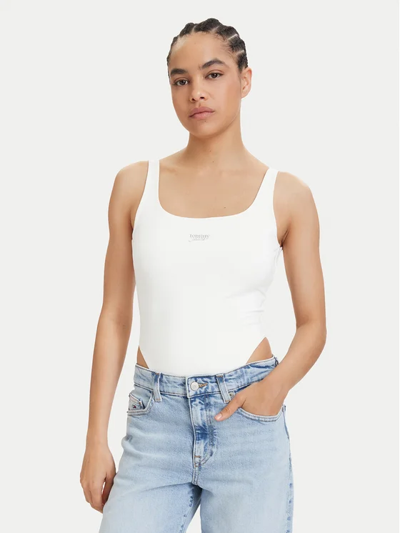 TOMMY JEANS SILVER SCRIPT TANK BODY