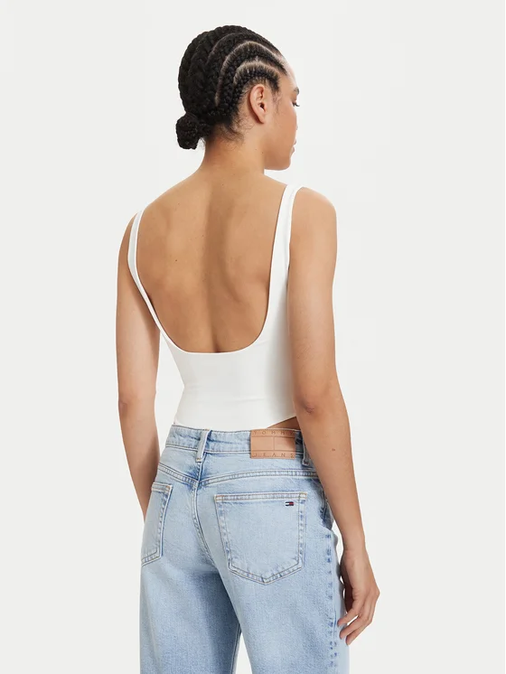 TOMMY JEANS SILVER SCRIPT TANK BODY