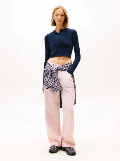 TOMMY JEANS CROPPED RIB CARDIGAN