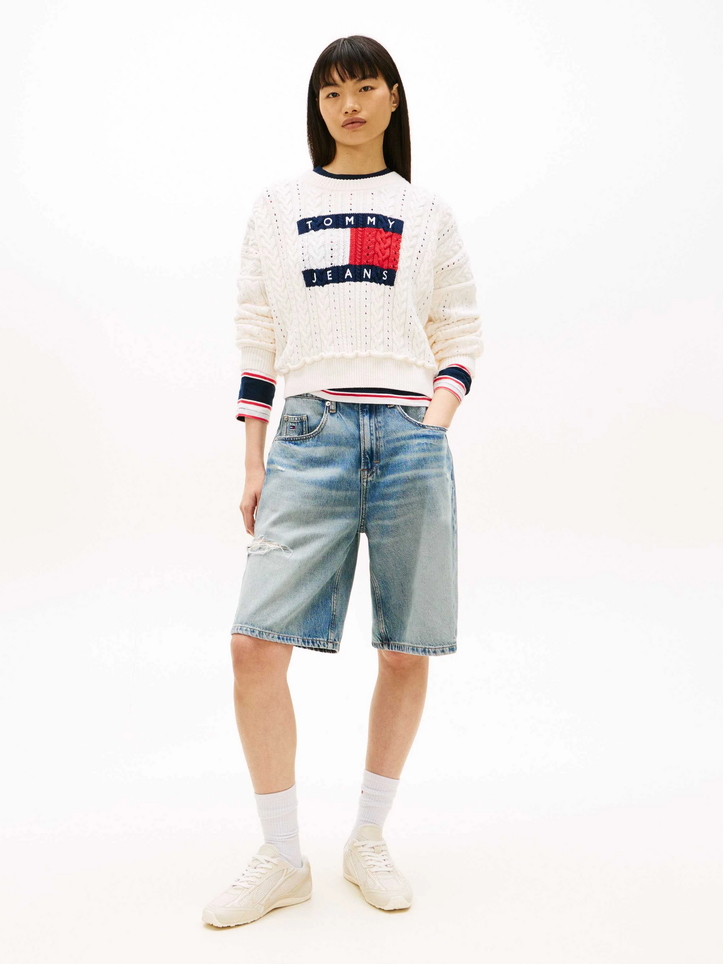 TOMMY JEANS GMD CABLE FLAG SWEATER