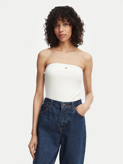 TOMMY JEANS TJW SLIM SH BANDEAU RIB TOP