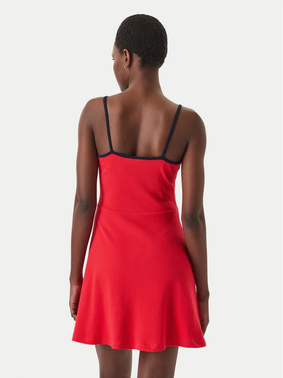 TOMMY JEANS TJW RIB F&F STRAPPY BADGE DRESS