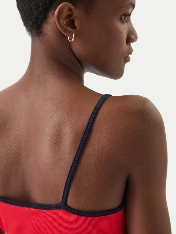 TOMMY JEANS TJW RIB F&F STRAPPY BADGE DRESS