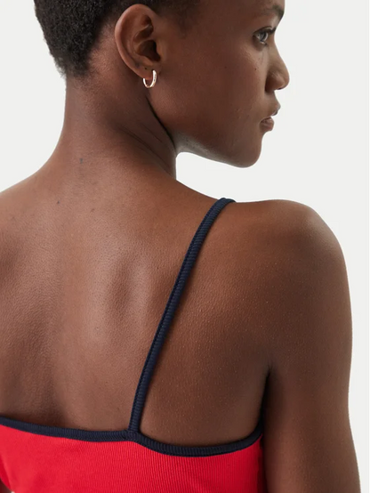 TOMMY JEANS TJW RIB F&F STRAPPY BADGE DRESS