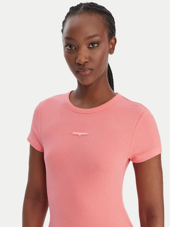TOMMY JEANS SCRIPT LABEL MIDI DRESS