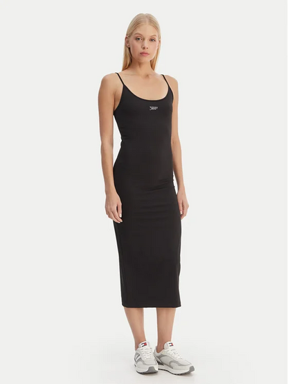 TOMMY JEANS  SILVER SCRIPT MIDI DRESS